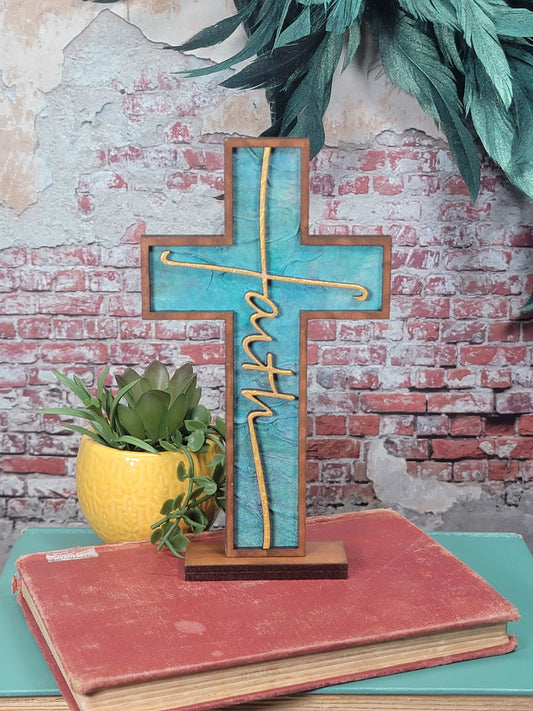 Standing Cross - Silk w/ FAITH - 4