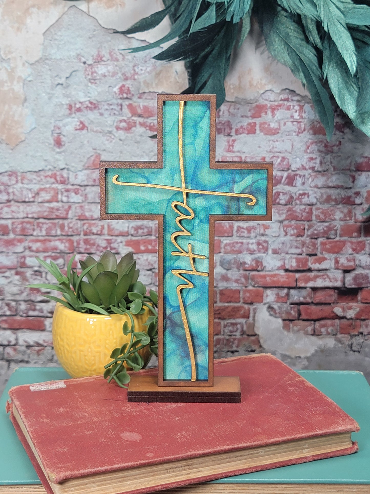 Standing Cross - Silk w/ FAITH - 1