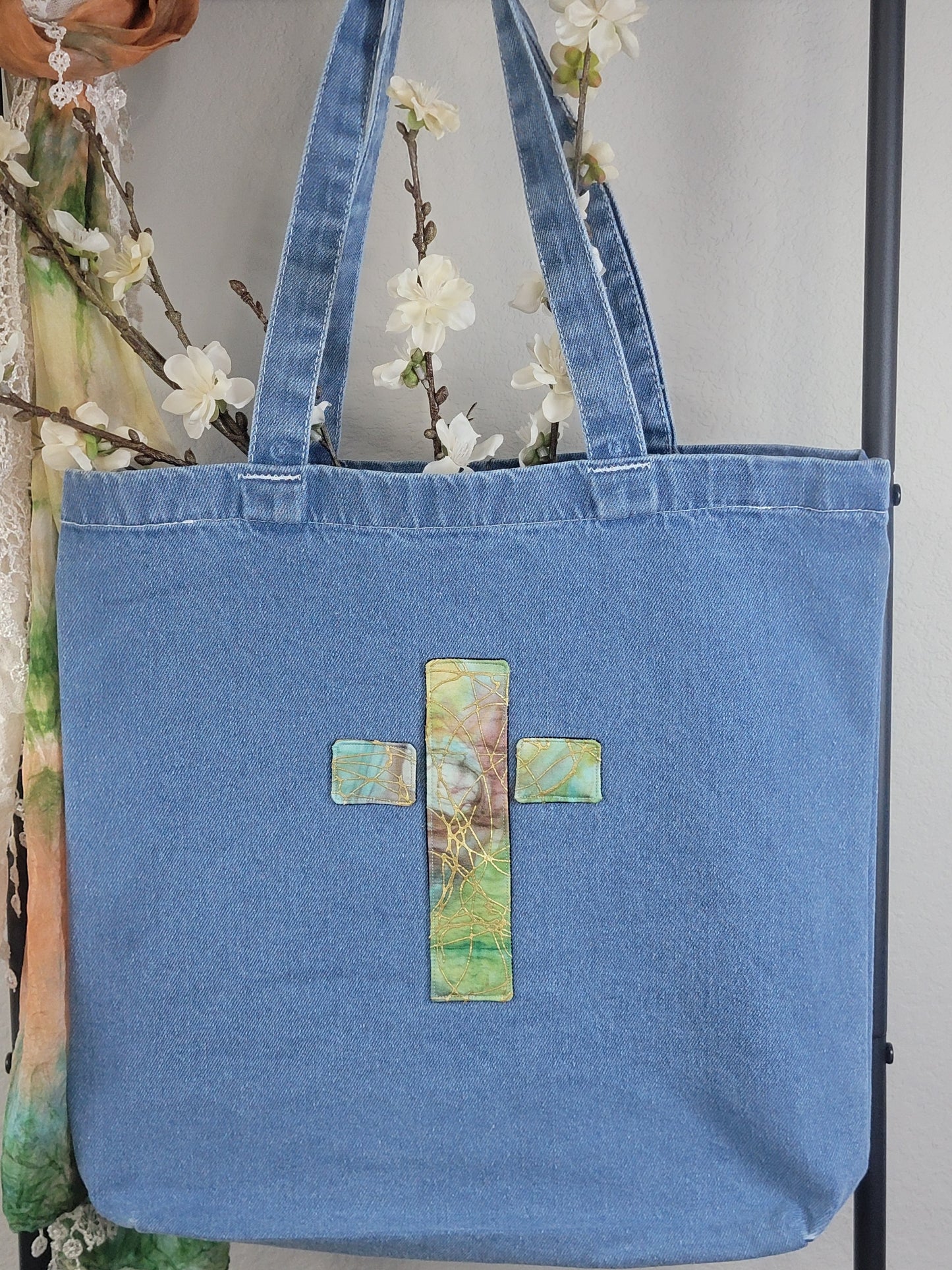 Cross Applique Tote Bag - 5