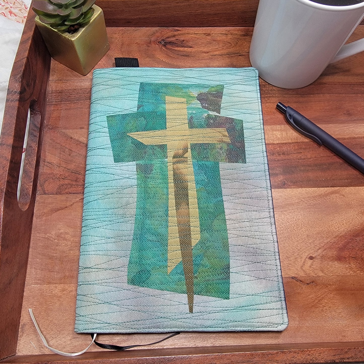 Christian Silk Cross Notebook Cover - 2