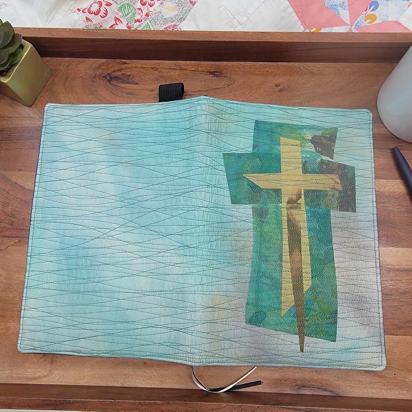 Christian Silk Cross Notebook Cover - 2