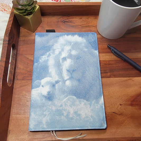 Christian Silk Notebook Cover - Lion and the Lamb