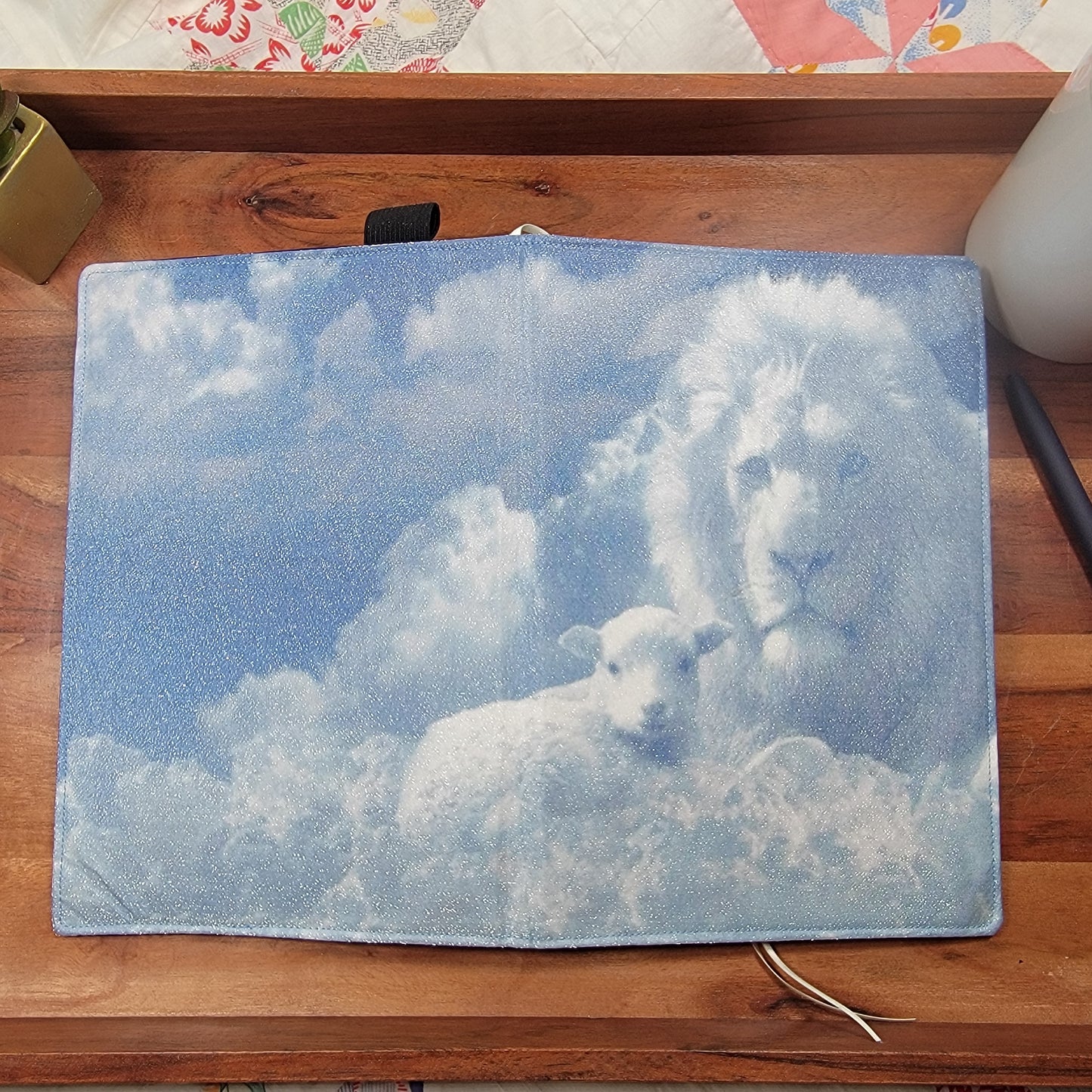 Christian Silk Notebook Cover - Lion and the Lamb