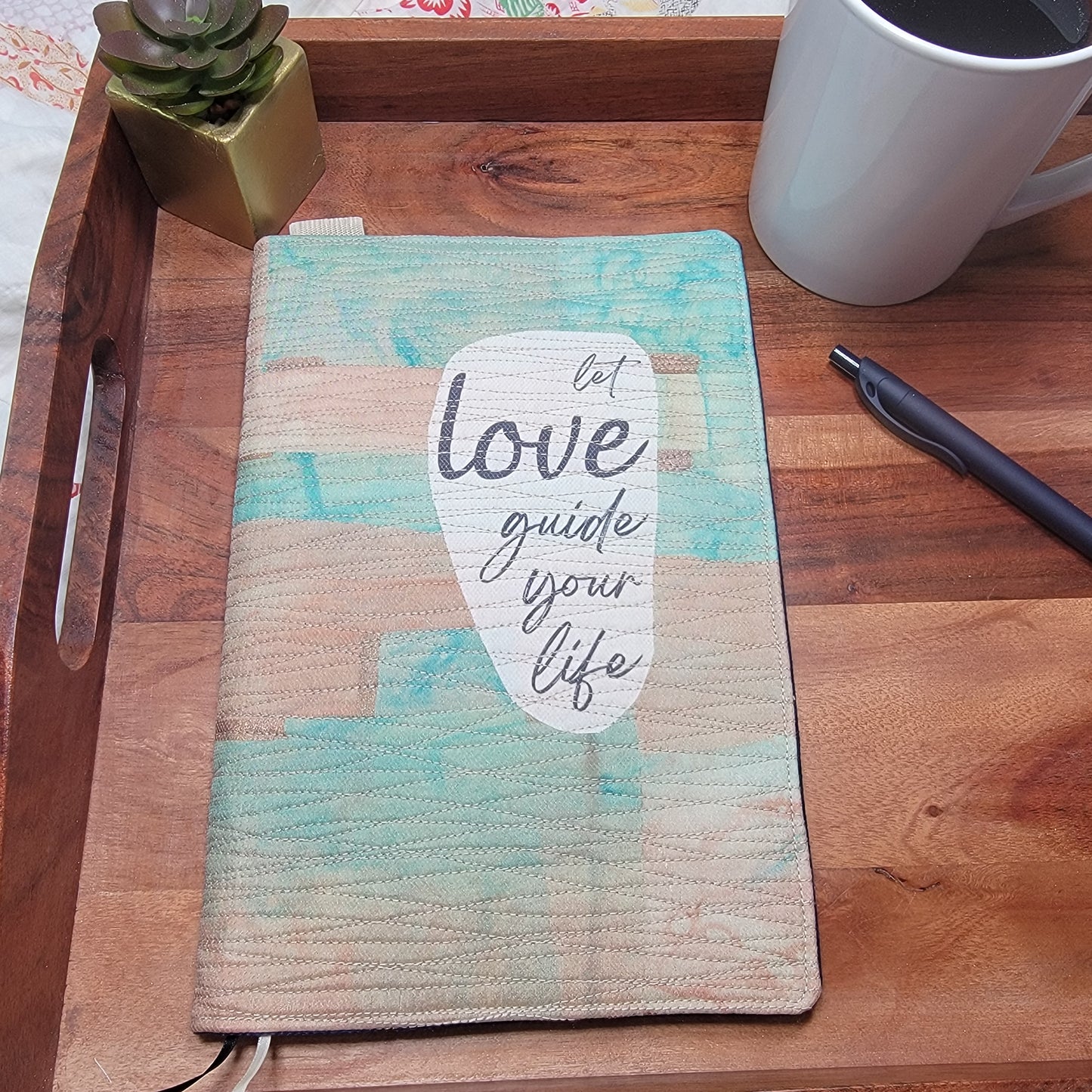 Christian Silk Notebook Cover - Let Love Guide You