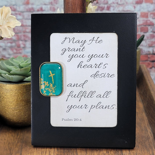 May He grant you your hearts desire and fulfill all your plans - Mini Frame - 13