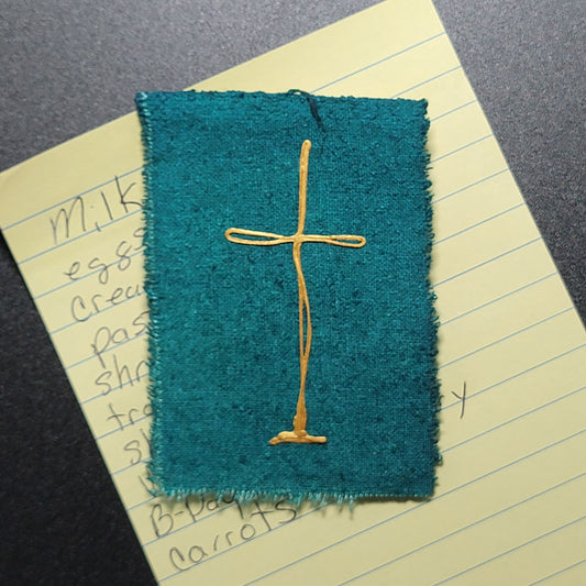 Silk Noil Cross Magnet - 11