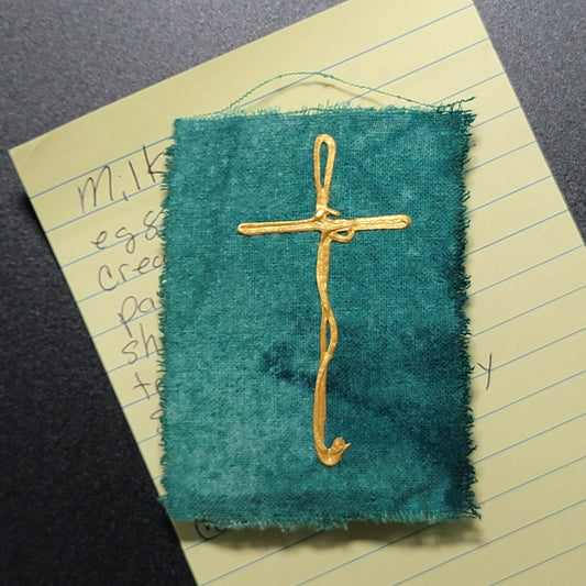 Silk Noil Cross Magnet - 14