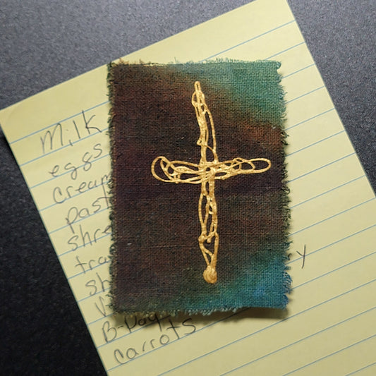 Silk Noil Cross Magnet - 16