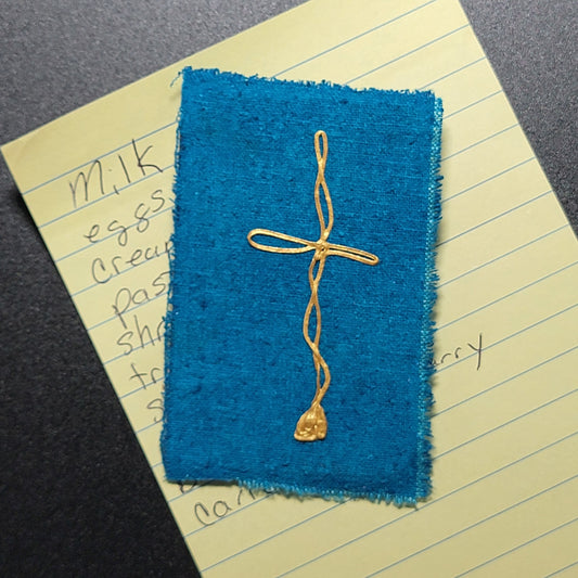 Silk Noil Cross Magnet - 3