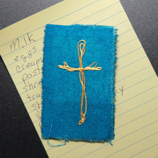 Silk Noil Cross Magnet - 4