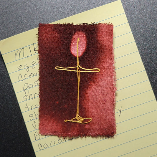 Silk Noil Cross Magnet - 8