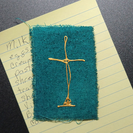 Silk Noil Cross Magnet - 9