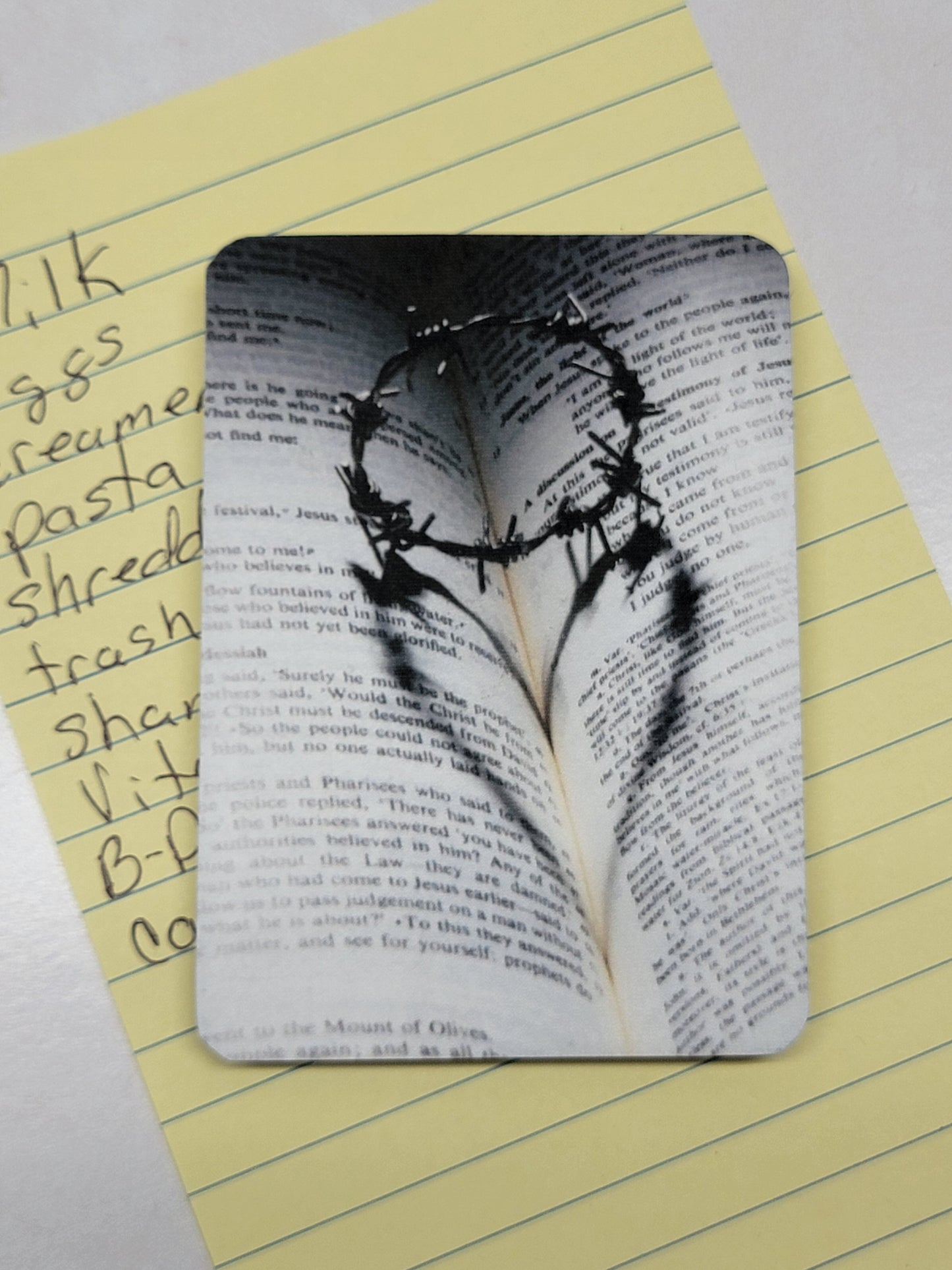 Wire Heart on Bible - Digital Art Magnet